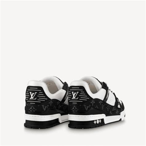 louis vuitton trainer black blue|louis vuitton beige white trainer.